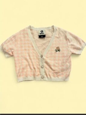 Carmico short-sleeve cropped knit cardigan